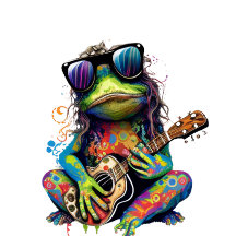 T-shirt avec une grenouille hippie