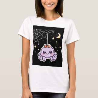 T-shirt avec une jolie araignée sur une toile scin