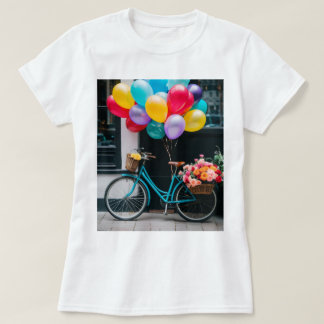 T-shirt avec vélo design et ballons