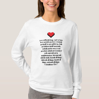 T-shirt avec versets bibliques 1 Corinthiens 13:4-