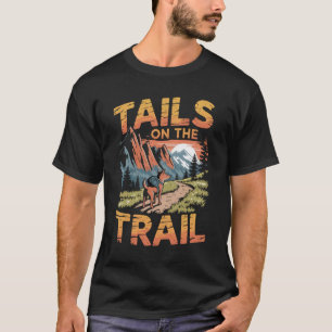 T-shirt Aventure Chien Randonnée Queues sur la Piste Monta