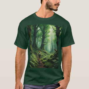 T-shirt Aventure dans une forêt verdoyante profonde