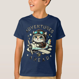T-shirt Aventure de chat mignon – Pour les petits rêveurs