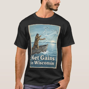 T-shirt Aventure de pêche en mer – Illustration coucher de