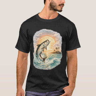T-shirt Aventure de tarpon de Floride au coucher du soleil