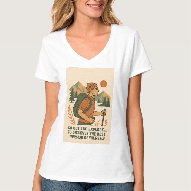 T-shirt Aventure Explorez le devis Randonnée Vintage (Devant)