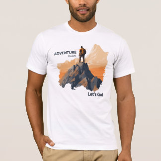 T-shirt Aventure Randonnée, Adventure Await, Let’s Go !