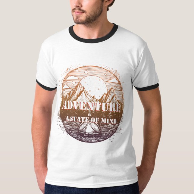 T-shirt Aventure Randonnée, Aventure est un état d'esprit (Devant)