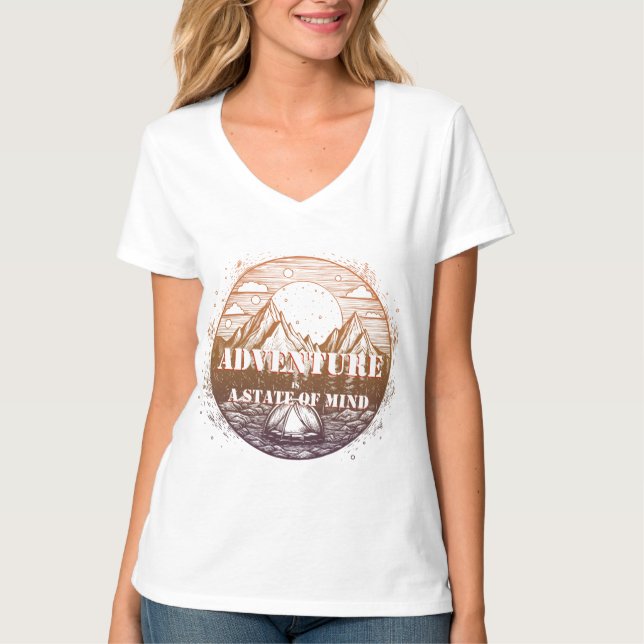 T-shirt Aventure Randonnée, Aventure est un état d'esprit (Devant)