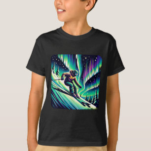 T-shirt Aventure Ski Sous Les Lumières Du Nord