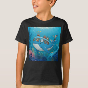 T-shirt Aventure sous-marine de baleine de loutre mignonne