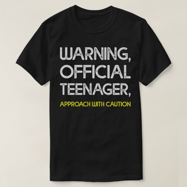 T-shirt Avertissement, Adolescent Officiel, Approche Avec  (Design devant)