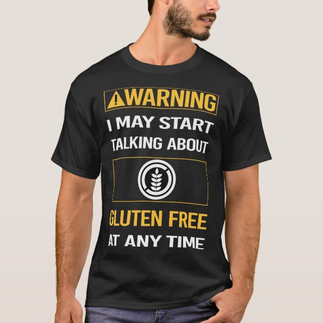 T-shirt Avertissement amusant Gluten Gratuit (Devant)