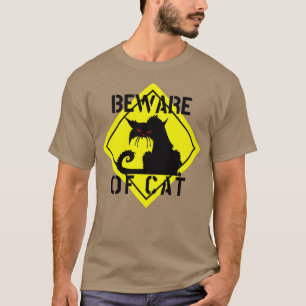 T-shirt AVERTISSEMENT ATTENTION DE CAT fou chat drôle de p