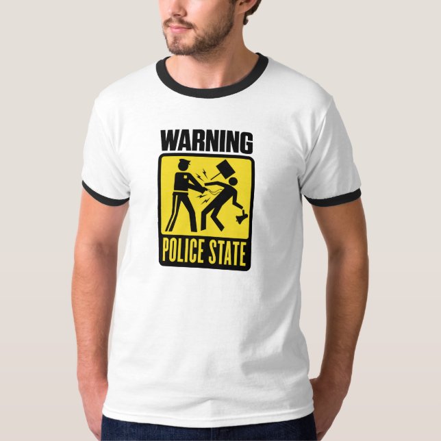 T-shirt Avertissement : Chemise d'état policier (Devant)
