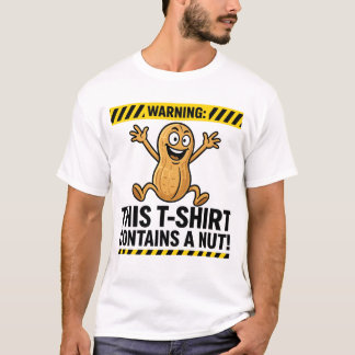 T-shirt Avertissement : Contient un Écrou - Dessin Animé d