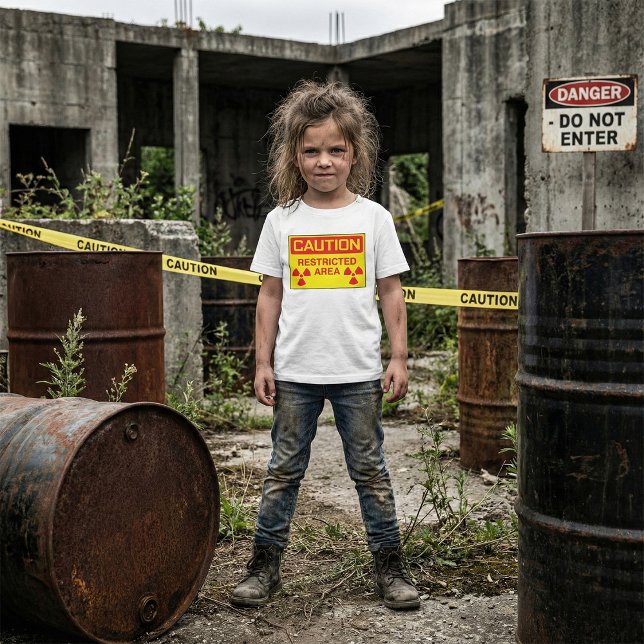 T-shirt Avertissement de danger de rayonnement dans les zo (Créateur téléchargé)