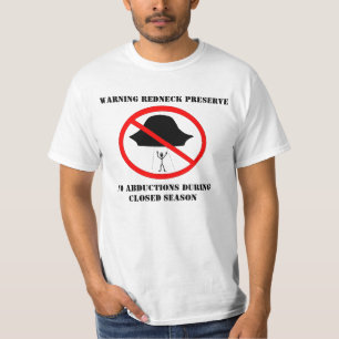 T-SHIRT AVERTISSEMENT DE LA PRÉSERVE DE REDNECK, PAS D'ABD