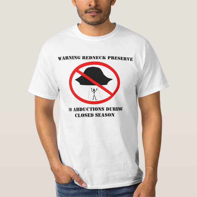 T-SHIRT AVERTISSEMENT DE LA PRÉSERVE DE REDNECK, PAS D'ABD (Devant)