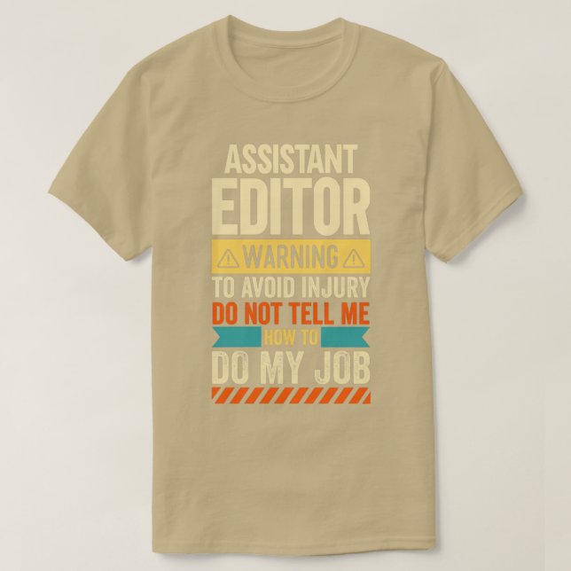 T-shirt Avertissement de l'éditeur adjoint (Design devant)