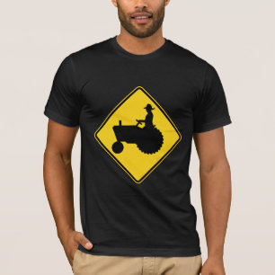 T-shirt Avertissement de panneau routier de tracteur