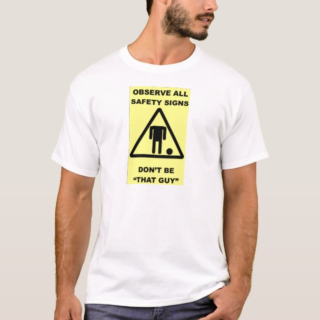 T-shirt Avertissement de signe de sécurité (Devant)