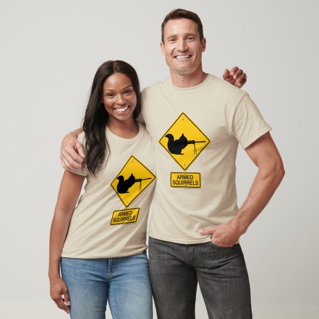 T-shirt Avertissement Écureuils armés (Unisexe)