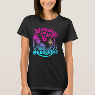 T-shirt Avertissement Filles Voyage En Cours 2025 Week-end