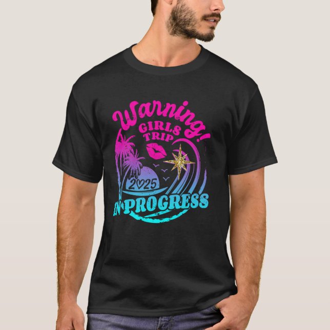 T-shirt Avertissement Filles Voyage En Cours 2025 Week-end (Devant)