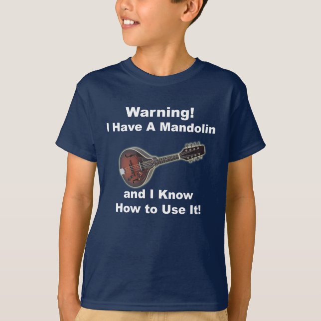 T-shirt Avertissement ! J'ai une mandoline (Devant)