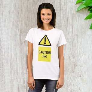 T-shirt Avertissement jaune gras Sécurité des signes chaud