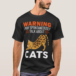 T-shirt Avertissement Je peux parler spontanément de chats