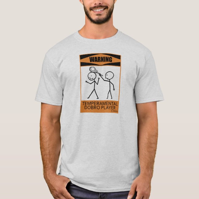 T-shirt Avertissement Joueur de fléchettes Temperamental (Devant)