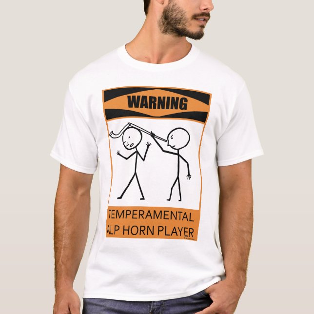 T-shirt Avertissement Joueur Tempéramental de la Corne de  (Devant)