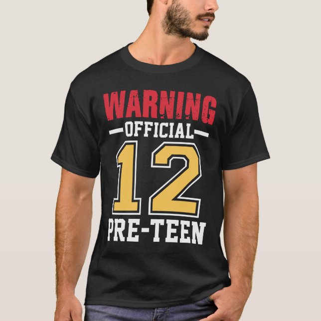 T-shirt Avertissement Officiel 12 Pré-ado (Devant)