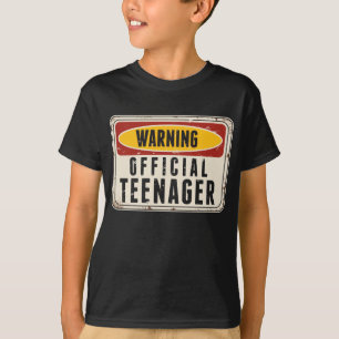 T-shirt Avertissement Officiel Jeune Garçons Filles 13e a