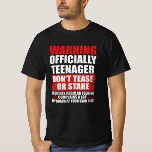 T-shirt Avertissement Officiellement Adolescent