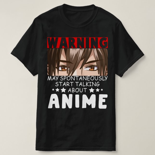 T-shirt Avertissement Peut Commencer Spontanément À Parler (Design devant)