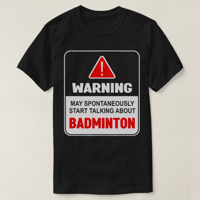 T-shirt Avertissement Peut Commencer Spontanément à Parler (Design devant)