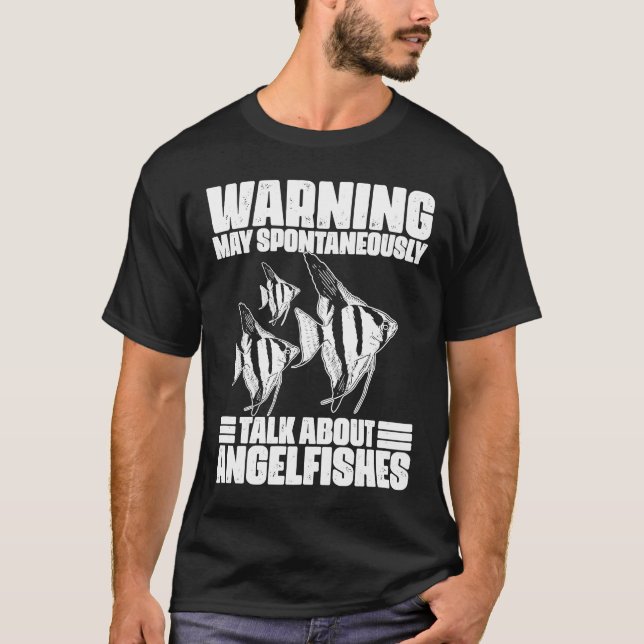 T-shirt Avertissement Peut Parler Spontanément De Poisson- (Devant)