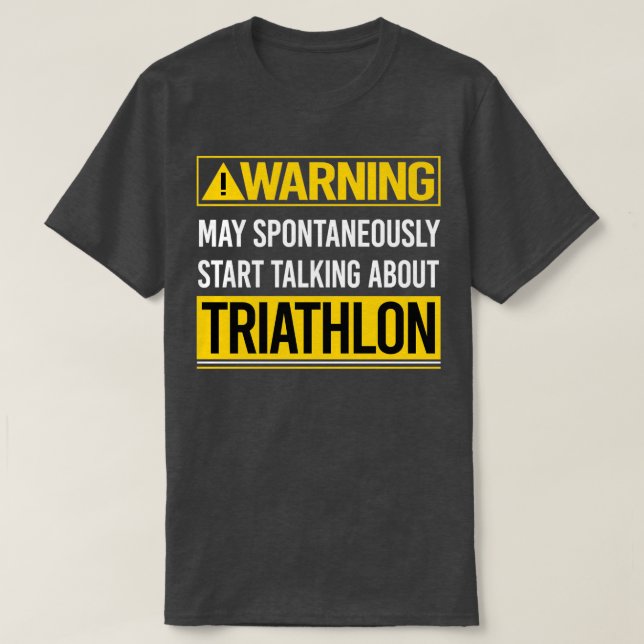 T-shirt Avertissement peut spontanément commencer à parler (Design devant)