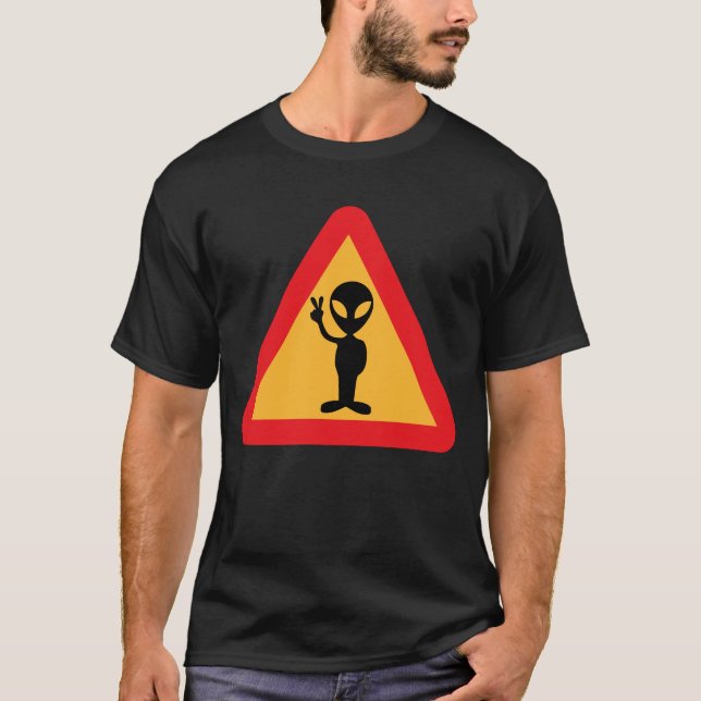 T-shirt Avertissement pour les Aliens SignT-Shirt (Devant)