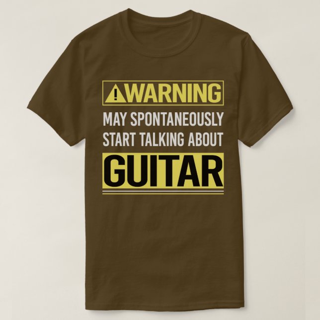 T-shirt Avertissement sur Guitare Guitariste (Design devant)