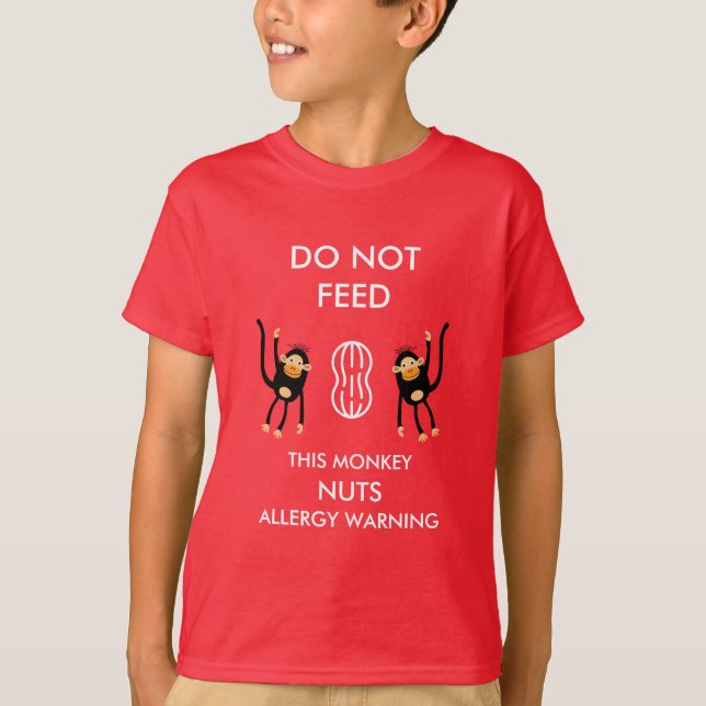 T-shirt Avertissement sur l'allergie des enfants (Devant)
