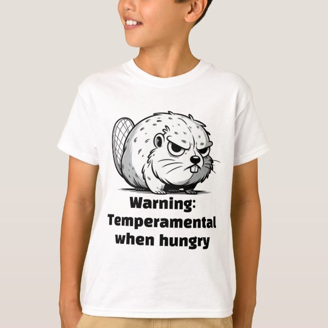 T-shirt "Avertissement : Temperamental When Hungry" (Devant)