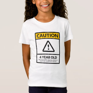 T-Shirt AVERTISSEZ chemise de 4 la 4ème d'anniversaire