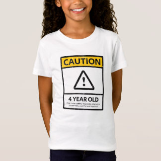 T-Shirt AVERTISSEZ chemise de 4 la 4ème d'anniversaire