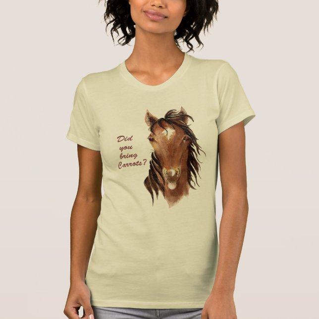 T-shirt Avez-vous apporté des carottes Citation de cheval  (Devant)