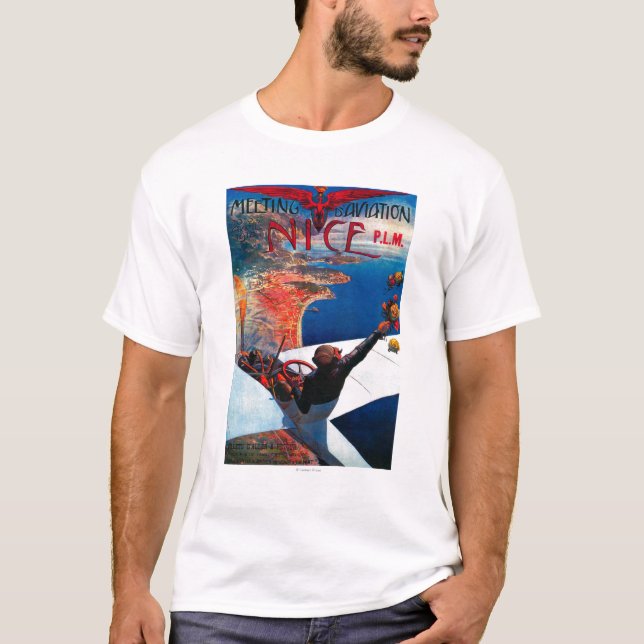 T-shirt Aviation de D de réunion à Nice, affiche de la (Devant)