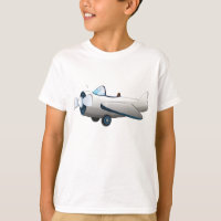 Avion à hélice de dessin animé blanc Style Rétro V